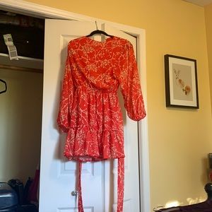 Red and white flower dress